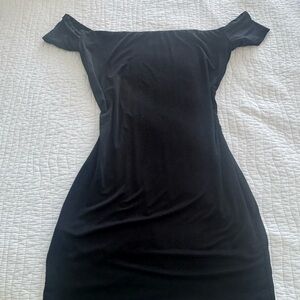 Black Off-Shoulder Women's Dress - Classic Evening Style